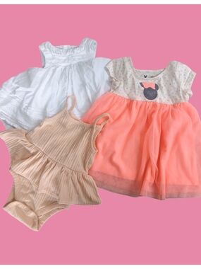 Babygirl 12-18 Months Dress And Romper Bundle